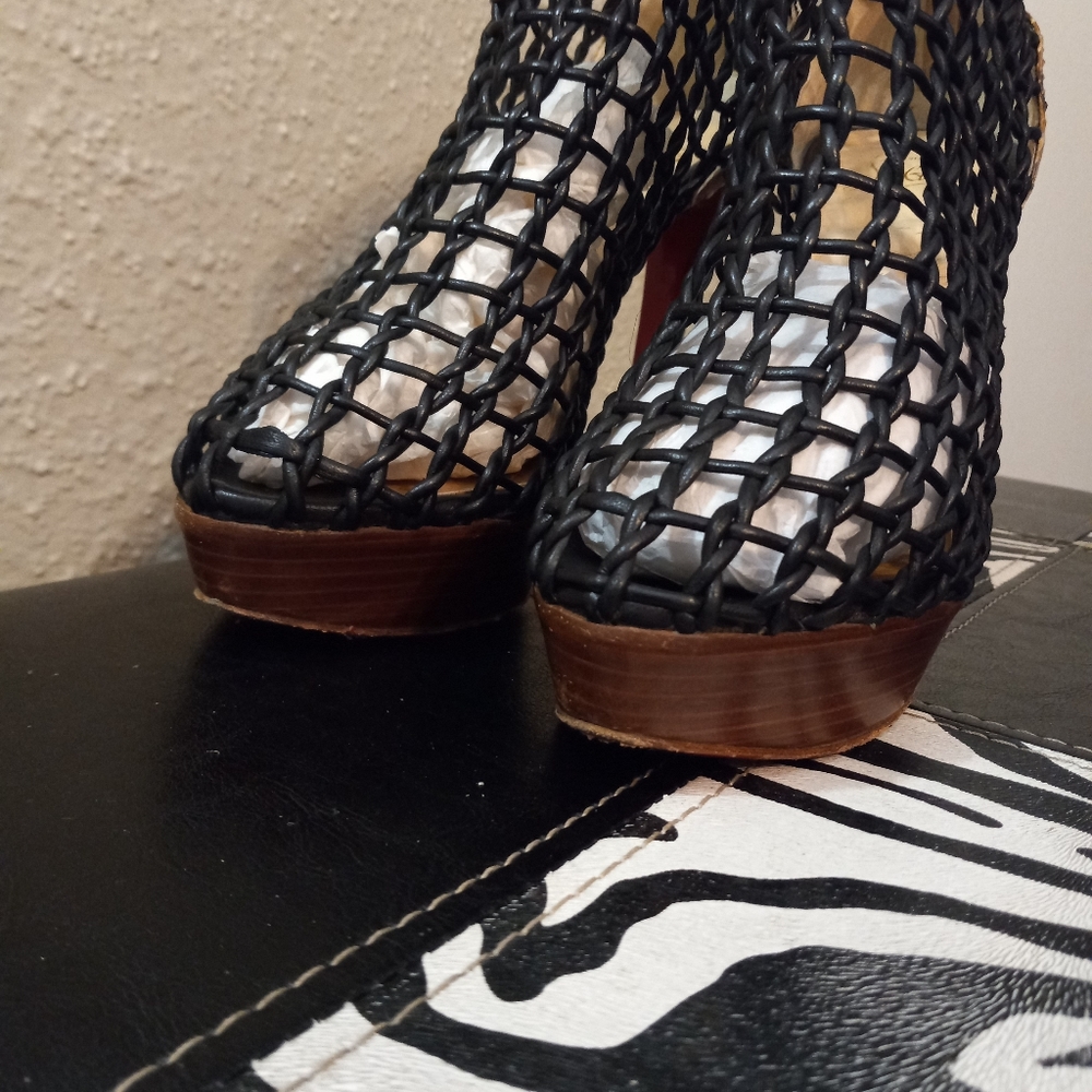 Christian Louboutin Net Platform Caged Booties - image 8